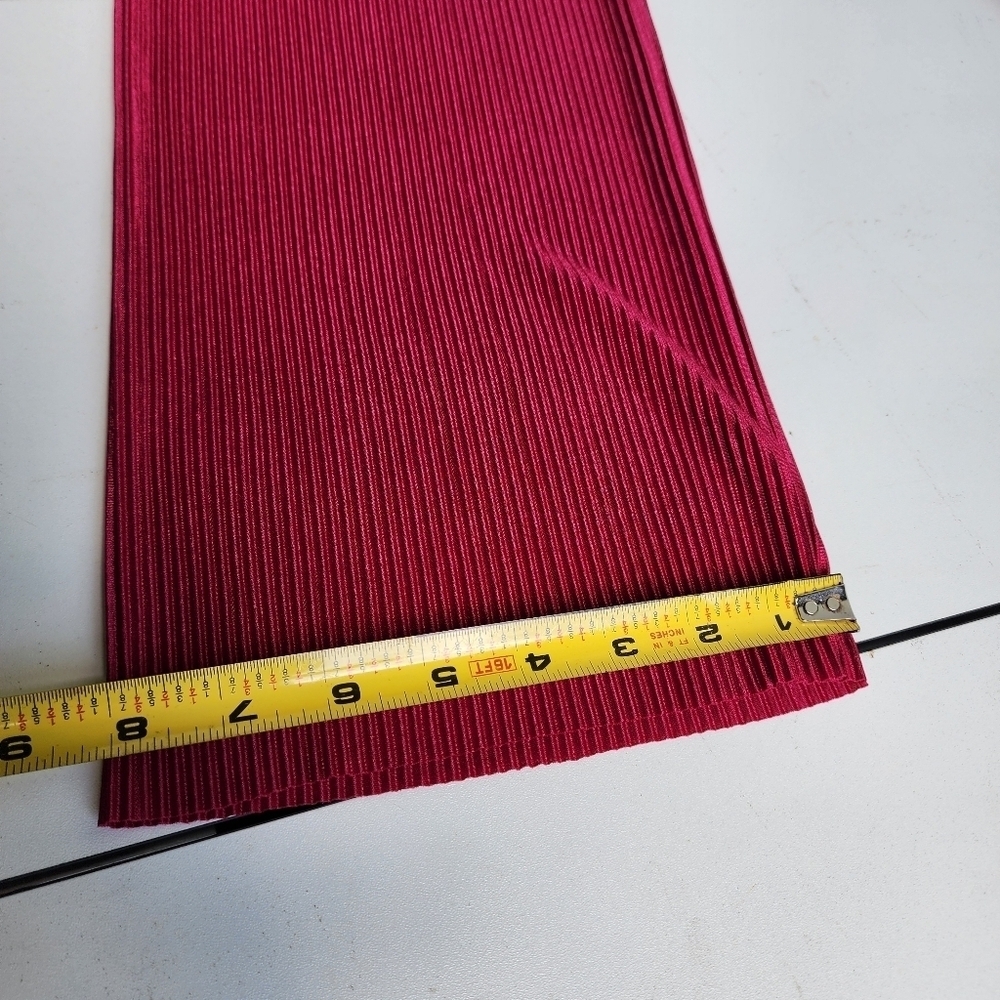 Nicole Miller Womens Ribbed Satin 2pc Set Pants Sleveless Top Hot Pink Sz XS - Picture 14 of 15